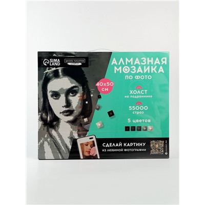 Алмазная мозаика по фото с полным заполнением «Gray», на холсте с подрамником, 40×50 см