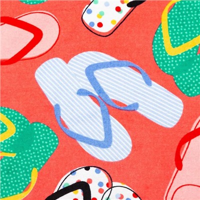 Полотенце «Розовые сандали» 70×140 см, велюр/махра 350 г/м², 100% хлопок