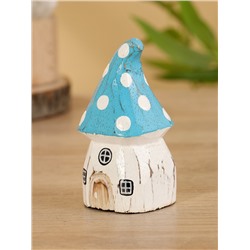 Сувенир «Гномий домик», 5.5×5.5×10 см, дерево, бело-синий