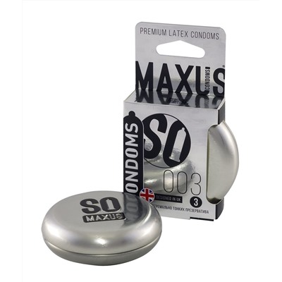 Экстремально тонкие презервативы в железном кейсе MAXUS 003 Extra Thin - 3 шт.