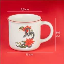 Кружка новогодняя Доляна «Год Змеи», 380 мл, 13×9.8×8.6 см, белая