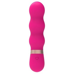 Розовый фигурный мини-вибратор Ripple Vibe - 11,9 см.
