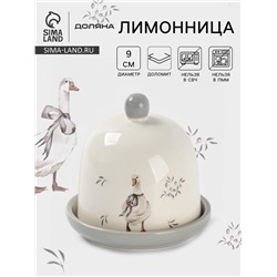 Лимонница Доляна «Гуси», доломит, 9×9 см, белая