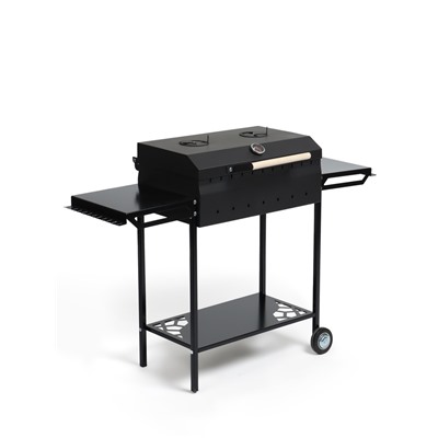 Мангал GrilMe MAX, 35×115×83 см, сталь 2 мм, термометр, 2 полки, колёса