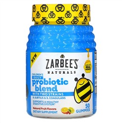 Zarbee's, Children's Daily Probiotic Blend with Two Strains, Natural Fruit Flavors, 50 Gummies