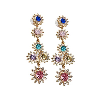 Вечерние серьги с чешскими стразами