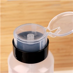 Флакон с помпой, 250 мл, чёрный, прозрачный