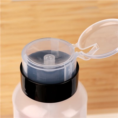 Флакон с помпой, 250 мл, чёрный, прозрачный