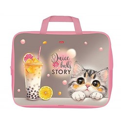 Папка А4 на молнии с ручками 350х265х75 мм "Сочные истории" расширенное дно (095013) 32110 Хатбер