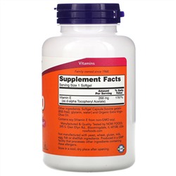 Now Foods, натуральный витамин E-400, 268 мг, 250 капсул