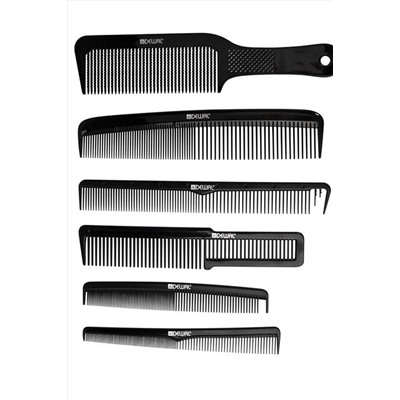 Dewal Набор расчёсок / Barber Style CO-6000K12J, черный KRISTALLER, 1107597