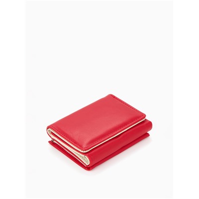 Кошелёк женский на кнопке, 10.5×3×8.5 см, однотонный, красный