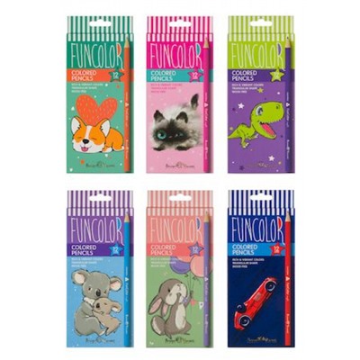 Карандаши пластиковые 12цв "FUNCOLOR" 30-0060 трехгранные Bruno Visconti