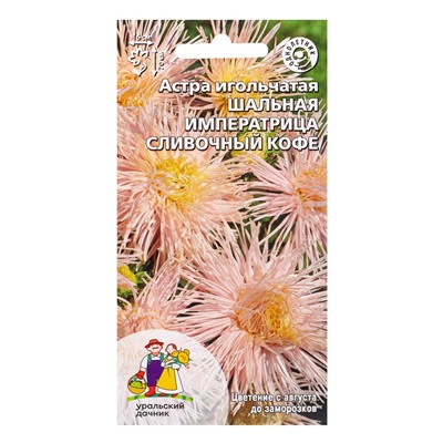 Семена Цветы Астра игольчатая Шальная императрица сливочный кофе (УД) Е/П , Е/П,  0,2 г.