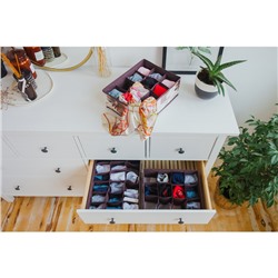 Органайзер для хранения белья Доляна «Астра», 12 ячеек, 32×24×12 см, коричневый