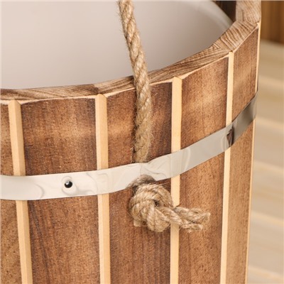 Ведро - запарник «Добрыня» для бани и сауны, 10 л, липа, пластмассовая вставка, «Добропаровъ»