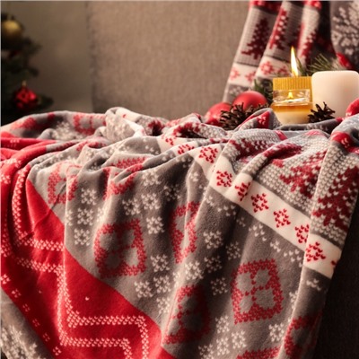 Плед «LoveLife. Новогодний узор» 150×200 см, велсофт