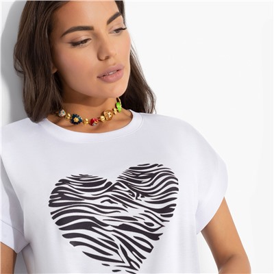 Футболка со спущенным плечом, Оттенок настроения (heart)