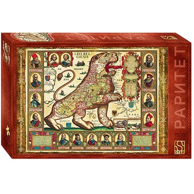 Пазлы 1500 Карта "Лев бельгийский"