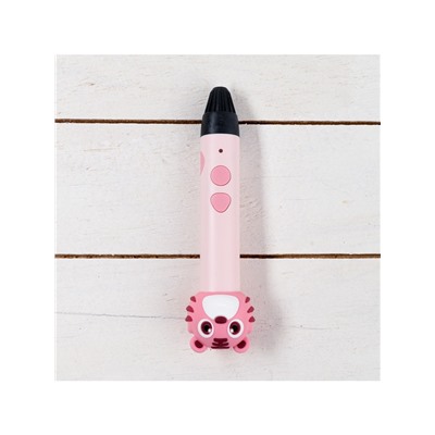 3D ручка Тигрёнок, работа с пластиком PLA, USB кабель питания, розовая
