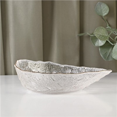 Салатник «Ракушка», 550 мл, 20.5×15×6 см, фигурный, стекло, прозрачный