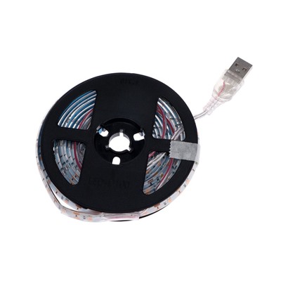 Фитолента для растений Luazon Lighting, светодиодная, 10.3 Вт, 3 м, IP65, 5 В, 60 LED/м, USB, SMD5050, мультиспектральная