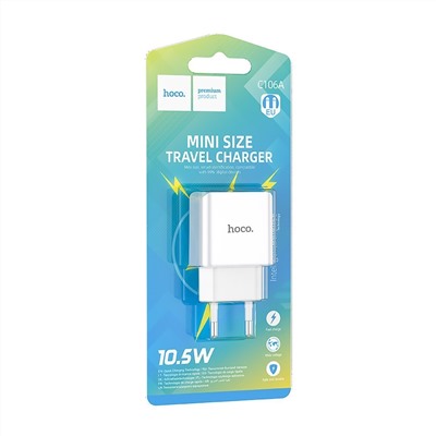 Адаптер Сетевой Hoco C106A Leisure USB 2,1A/10W (white)