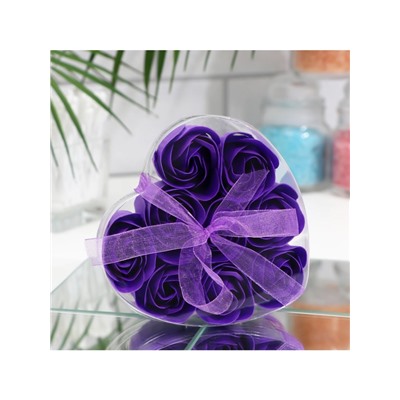Мыльные розочки, фиолетовые, набор 9 шт.
