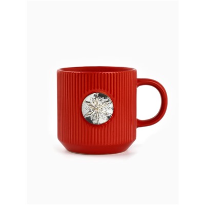 Кружка новогодняя керамическая «Снежинка», 350 мл