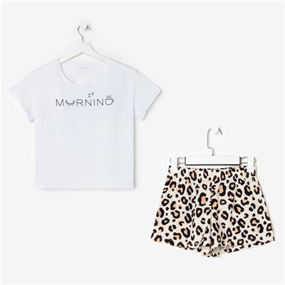 Пижама женская (футболка, шорты) KAFTAN Morning, размер 48-50