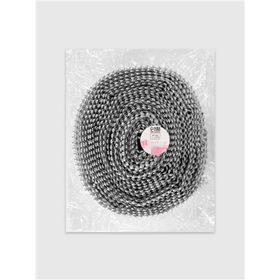 Лента с имитацией выпуклых страз, 5.75 см, 9±1 м, цвет серебряный