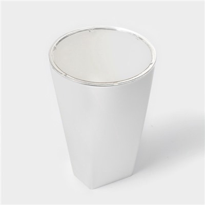 Кашпо для цветов со вставкой Plast-Avenue «Грейс», 1.4 л (800 мл), пластик, белое