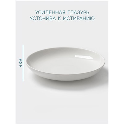 Тарелка глубокая Hanna Knövell, d=21.5 см, фарфор, белая