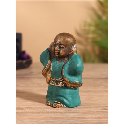 Сувенир «Монах», 5×4×8 см, бронза, бирюзовый