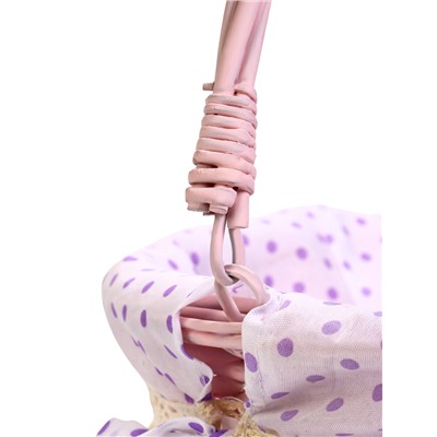 Корзина плетёная для хранения, 32×32×14 см, ручка h=14 см, розовая