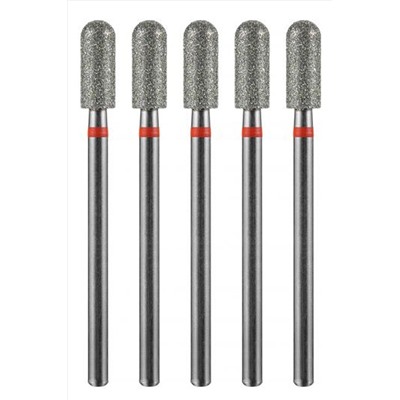 Manita Professional Фреза алмазная цилиндр закругленный для аппаратного маникюра 856.104.141.090.040 ФАЦС-4,0 9М, красная насечка, ø 4,0 мм, 5 шт. KRISTALLER, 1231199
