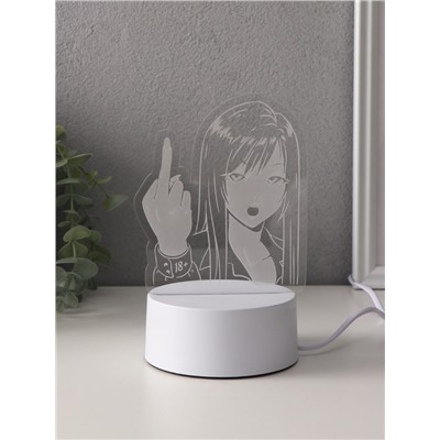 Светильник 3D RISALUX Fuck, LED-ночник, RGB, от сети, 9.5×13.4×17 см