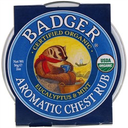 Badger Company, Ароматная Mазь для Грудной Клетки, Эвкалипт и Мята 2 унции (56 г)