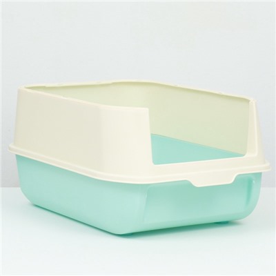 Туалет закрытый, 36×51×34 см, с откидным верхом, пластик, голубой