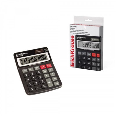 Калькулятор 10 разрядов 100х131 мм DC-310N "Классика" 50310 черный ErichKrause