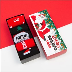 Носки мужские новогодние KAFTAN «Четкого нового года», набор 5 пар, размер 41-44 (27-29 см)