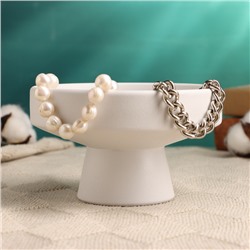 Декоративное кашпо для цветов «Кристофер», 13×13×8 см, керамическое, белое