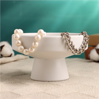 Декоративное кашпо для цветов «Кристофер», 13×13×8 см, керамическое, белое