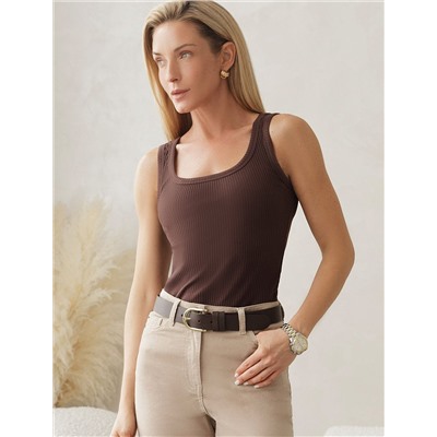 Топ из трикотажа в широкий рубчик