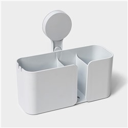 Полка для ванной Доляна Witlen, органайзер настенный, на липучке, 21×19×9 см, белая