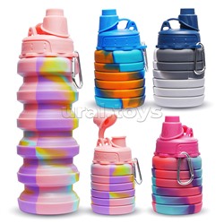 Бутылка силиконовая, складная 500 мл.