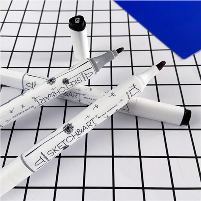 Маркер для скетчинга двусторонний "SKETCH ART" ЧЕРНЫЙ 22-0115 Bruno Visconti