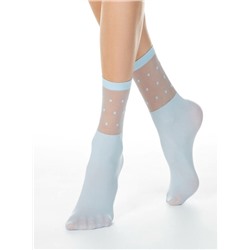 Полиамидные CONTE FANTASY Удлиненные носки с прозрачным верхом в горошек