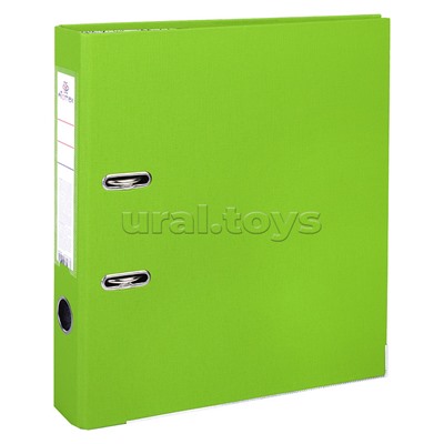 Папка с арочным механизмом A4 50 мм PP разобранная, металлическая окантовка, запечатка форзаца, наварной карман с этикеткой, салатовая