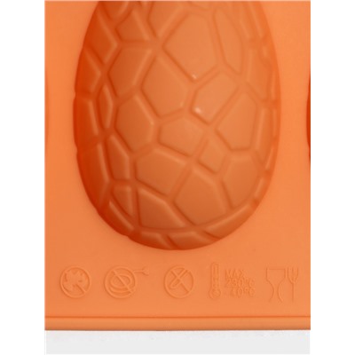 Форма для выпечки Доляна «Пасха. Шоколадное яйцо», силикон, 9 ячеек, 28×16×2 см, оранжевая